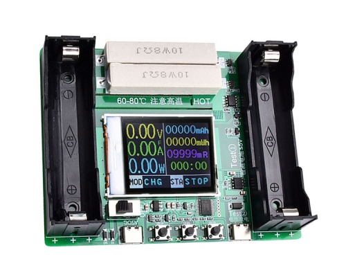 Battery Capacity Tester for 18650 Lithium Battery Voltage Current Indicator 1.77in TFT LCD Display Module